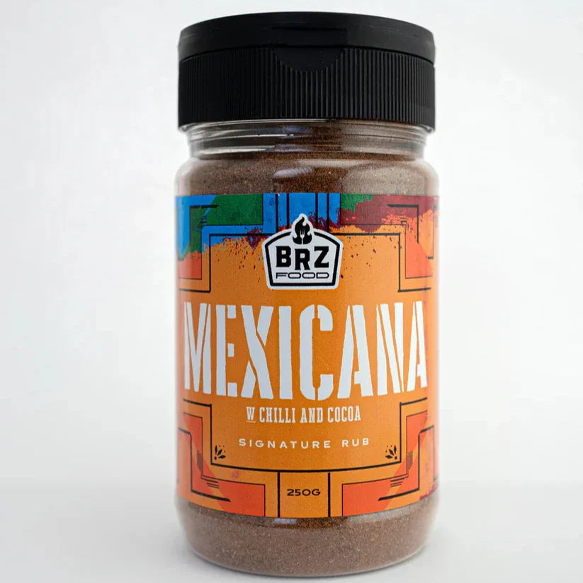 BRZ Food Mexicana Mexican Seasoning Rub | Chilli & Cocoa BBQ Rub | Authentic Mexican Spice Blend | 250g
